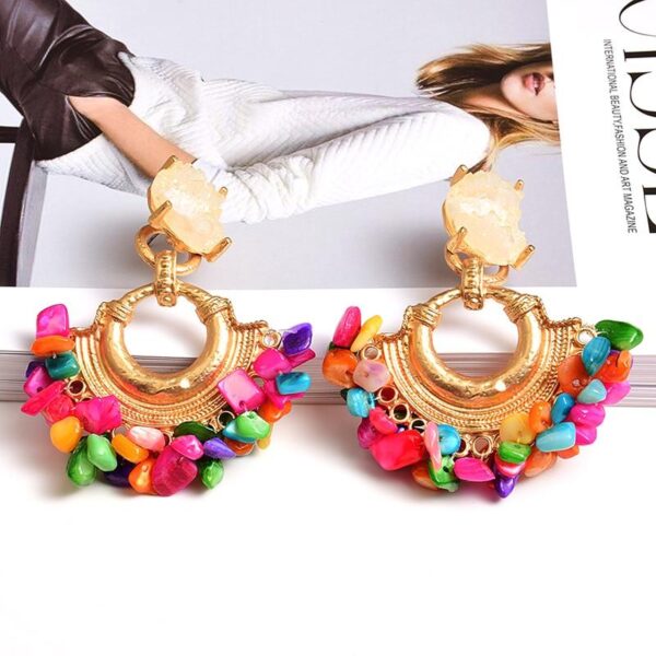 Bohemian Stone Statement Earrings